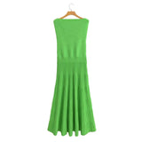 The Spring Of 2024, The New Women's Wear Autumn Green Shoulder-Wiped