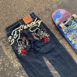 Year's Hot Gothic Y2K Men's Jeans Hip-Hop Loose Punk Style Harajuku