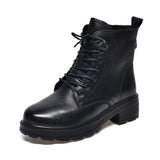 Zingj Martin Boots 2023 Autumn And Winter Tie Short Boots Basic Cowhide Women's Cotton