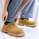 Zingj Top British Style Men's Platform Soft Leather Shoes Men's