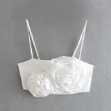 New Summer Embossed Flower Halter Jacket With Solid Color