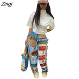 Women Colorful Joggers Pants High Waist Pencil Pants Tassel Streetpants Autumn Clothes For Women