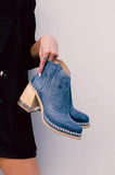Zingj Size 2024 Embroidered Fashion Boots Women's Riveted Acrylic Crystal High-Heeled