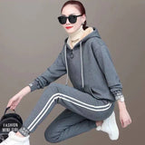 Piece Set Tracksuit Women Top+Pant Suits Hoodie Sweatshirt With Pockets Ensemble Femme Suit Sets Plus Size M-3XL