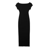 New Fitting Solid Color Medium And Long Version Knitted Dress