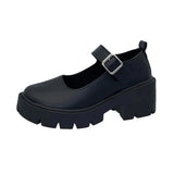 Zingj Mary Jane Shoes With Thick Soles Of Muffins 2023 New Style Four Seasons Fashion Almost Thin Leather