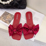 Zingj Flat-Soled Slippers Women Wear 2023 Summer New Korean Version Of Bowknot