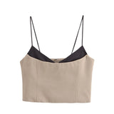 New Splicing Design Short Halter Top
