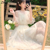 Dresses Women Korean Style Patchwork Sequins Sweet Elegant Trendy Leisure Ulzzang Girls Summer Holiday O-neck Party