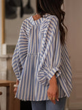 Summer Long-Sleeved Striped Shirts Slim Casual Loose Women's Shirt Tops Women's