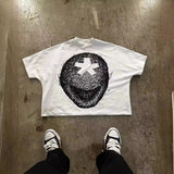 Men's T-Shirts Y2K Top 2024 Gothpunk Graphic Print 0Versized Shirts For Men And