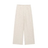 New Side Split Shoulder Blouse 8202351 High Waist Wide Leg Pants