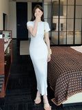 Zingj Break French Style Dress For Children In Summer 2024 New Slim Knit Buttocks