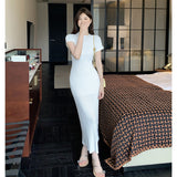 Zingj Break French Style Dress For Children In Summer 2024 New Slim Knit Buttocks