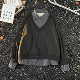 Bubble Leather Locomotive Jacket Loose PU Leather Coat Oversize New High-End Simple Autumn