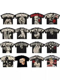 Hip Hop T-Shirt Harajuku Short T-Shirt Gothic Street Clothing Fashion Men's And Women's Punk