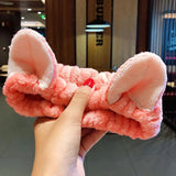 New OMG Letter Coral Fleece Wash Face Bow Hairbands For Women Girls Headbands Headwear Hair Bands Turban Hair
