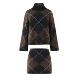 Women's Clothing 2025 Autumn And Winter Tsets Knitted Knitted Top + Knitted Half-Dress Suit