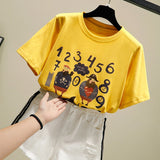 t-shirt women's loose summer dress 2019 new Korean version of students 100 cotton white T-shirt ins