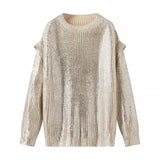 New Medium-And Long-Style Metal Round-Neck
