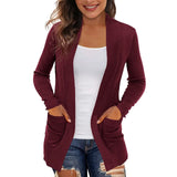 New Solid-Color Knitted Coat With Pocket Cardigan Jacket Street Trendy Sweater Fashion Top