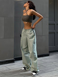 Pants Y2K Clothes Loose Drawstring Low Waist Joggers Trousers Women Casual Outfits Streetwear Baggy Wide Leg