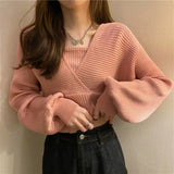 Women Knitting Elegant Solid All Match Ladies Casual Korean Style Daily Loose Design Spring Fashion Popular