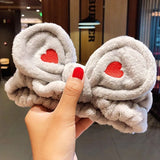 New OMG Letter Coral Fleece Wash Face Bow Hairbands For Women Girls Headbands Headwear Hair Bands Turban Hair