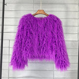 Fur Faux Korean Style Solid Color Tan