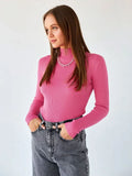 Zingj Color Half Turtleneck Sweater 2024 Autumn And Winter Female (24 Color Spot) Slim Knit Bottom