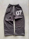 Alphabet Printed Trousers Loose Waistband Men's And Women's Fashion Brand