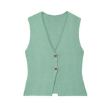 Color Knitted Vest Fashion Leisure 2025 New Women's
