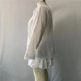 White Two Piece Set Women Casual Shorts Sets Long Sleeve Elegant Drawstring Shorts V-Neck Plus Size Shorts Mujer