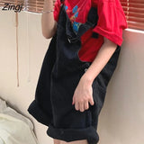 Women Summer Cozy Retro Sleeveless Denim Suspender with Pockets Buttons Korean Style Students Outfits Feminino