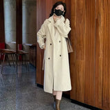 Zingj Chic Woolen Coat Foreign Style 2023 Autumn And Winter New Fashion Korean Version Loose Medium Long Plus Thick Woolen