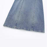 Spring Style Neckline Slimming Mini Denim Dress