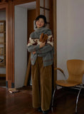 Reindeer Print Knitted Cardigan- Outfit