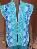 Bohemia V Neck Single-breasted Printed Vest Women Elegant Sleeveless Waistcoat 2024 New Summer Chic Lady High