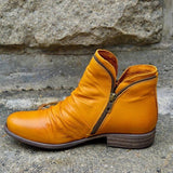 Autumn And Winter New Round Head And Double Zipper Short Boots Woman Martin Boots Woman Large Size