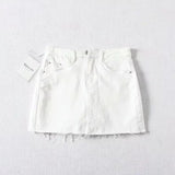 Waist Denim Leggings Women's Summer Fur Skirt Street Elastic Slim Fit