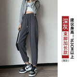 Zingj Grey Sports Pants Women's Fall Foot 2024 New Little Harlan Casual Pants Fall Thin-Outfit