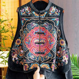 Black Loose Outer Shoulder Women's 2023 Autumn Fashion Embroidered Jacquard