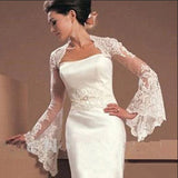 Long Sleeve Wedding Jacket Appliques Bridal Party Coat Backless Bridal Jacket Custom