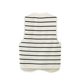 Women's Street Fashion Urban Leisure Knitted Striped Vest Vest Sweater