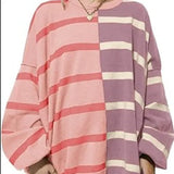 Zingj Wise Hot Style Autumn And Winter New Striped Knit Long Sleeve Hoodie Women-Outfit