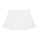 New Wide-Pleated Solid Color Fashionable Short Skirt