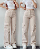 Street Style Straight Leg Cargo PantsOutfit