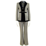 2025 Hot Star Temperament Lyze Small Lattice Platter Trouser Suit Two