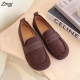 New Ladies Flat Shoes Casual Shoes Non-Slip Driving Shoes Leather Comfortable Flat Shoes Black