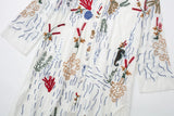 New Long Loose Version Embroidered Long Sleeved Dress